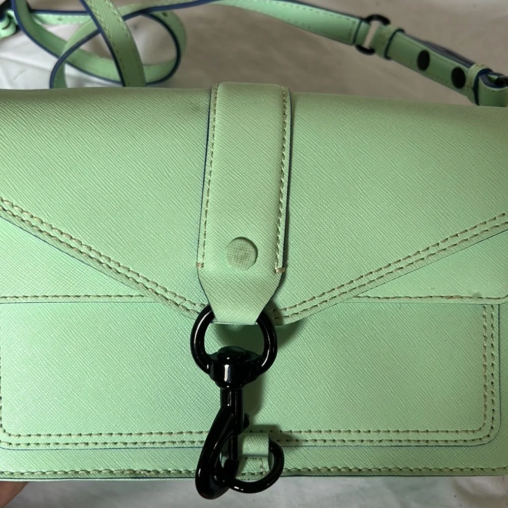 Rebecca Minkoff green saffiano